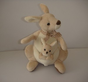 JH-9834E Plush Kangaroo in Cream color