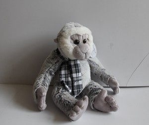 JH-9929D Plush Monkey in Light Grey color