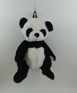 JH-1048A Plush Panda backpack in Black + white color 50cm