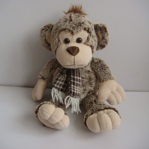 JH-9868A Plush Monkey in Brown color with Scarf