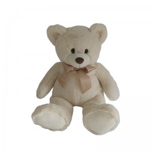 JH-1092A Plush Bear with Bow in Cream color