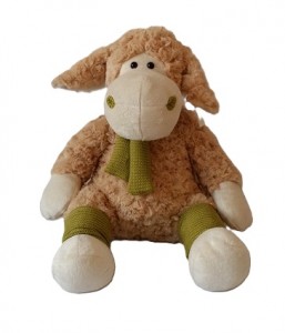 JH-9875B Plush Lamb Sitting in Brown color