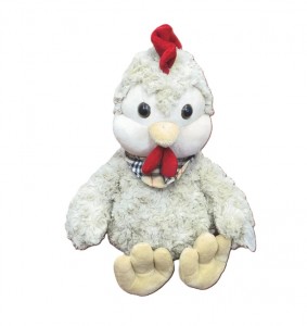 JH-1024D Plush Chicken with scarf in light brown color