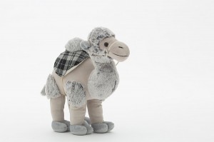 JH-9897C Plush Standing Camel in Light Grey color