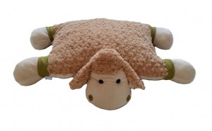 JH-9876 Plush Lamb pillow in Brown color