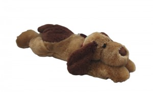 JH-9872A Plush Lying dog in brown color with Scarf