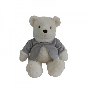 JH-1082A Plush Bear with clothes in Cream color