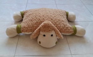 JH-9876 Plush Sheep Cushion in Light Brown color