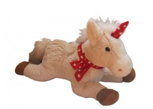 JH-9952A  Plush Unicorn with Scarf in Biege color