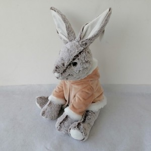 JH-1088A-1 Plush Bunny in Brown color with orange clothes