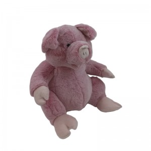 JH-1051C Plush Pig sitting position in pink color