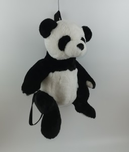 JH-1048A Plush Panda backpack in Black + white color 50cm