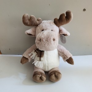 JH-9999C Plush Reindeer with scarf in Cream color