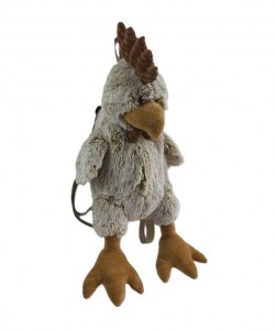 JH-1049D Plush Chicken bagpack in Cream color 50cm