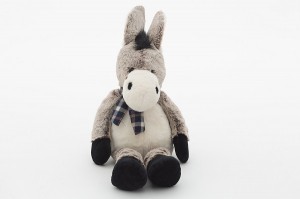 JH-9933A  Plush Donkey with Scarf in Brown color