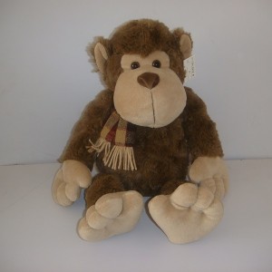 JH-9838B Plush Monkey in Light Brown color